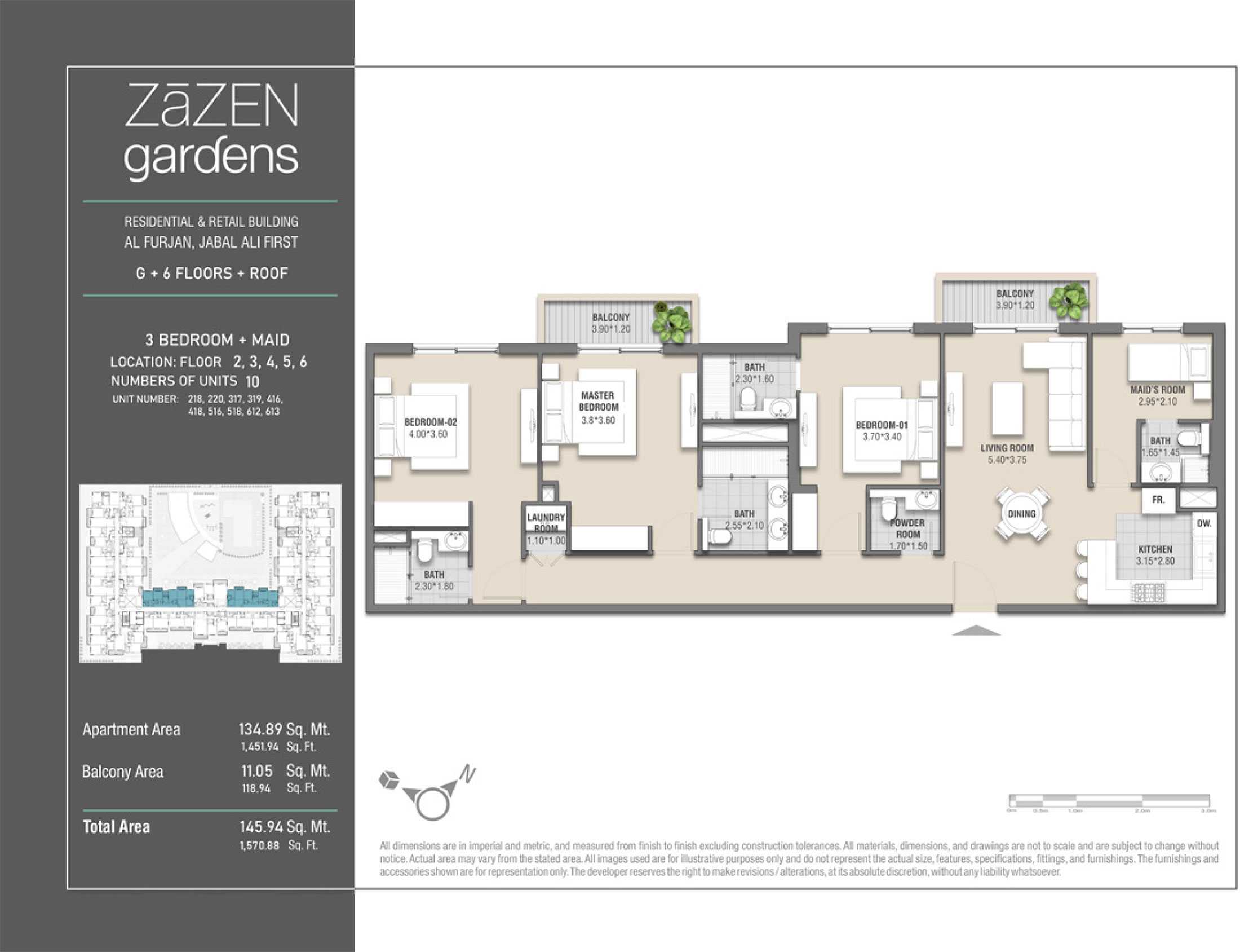 Unit Number 218, 220, 317, 319, 416, 418, 516, 518, 612, 613